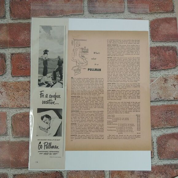 1950 Pullman Sleep Like a Baby Vtg Magazine Print Article Train Berth Rest Scene - Picture 5 of 16
